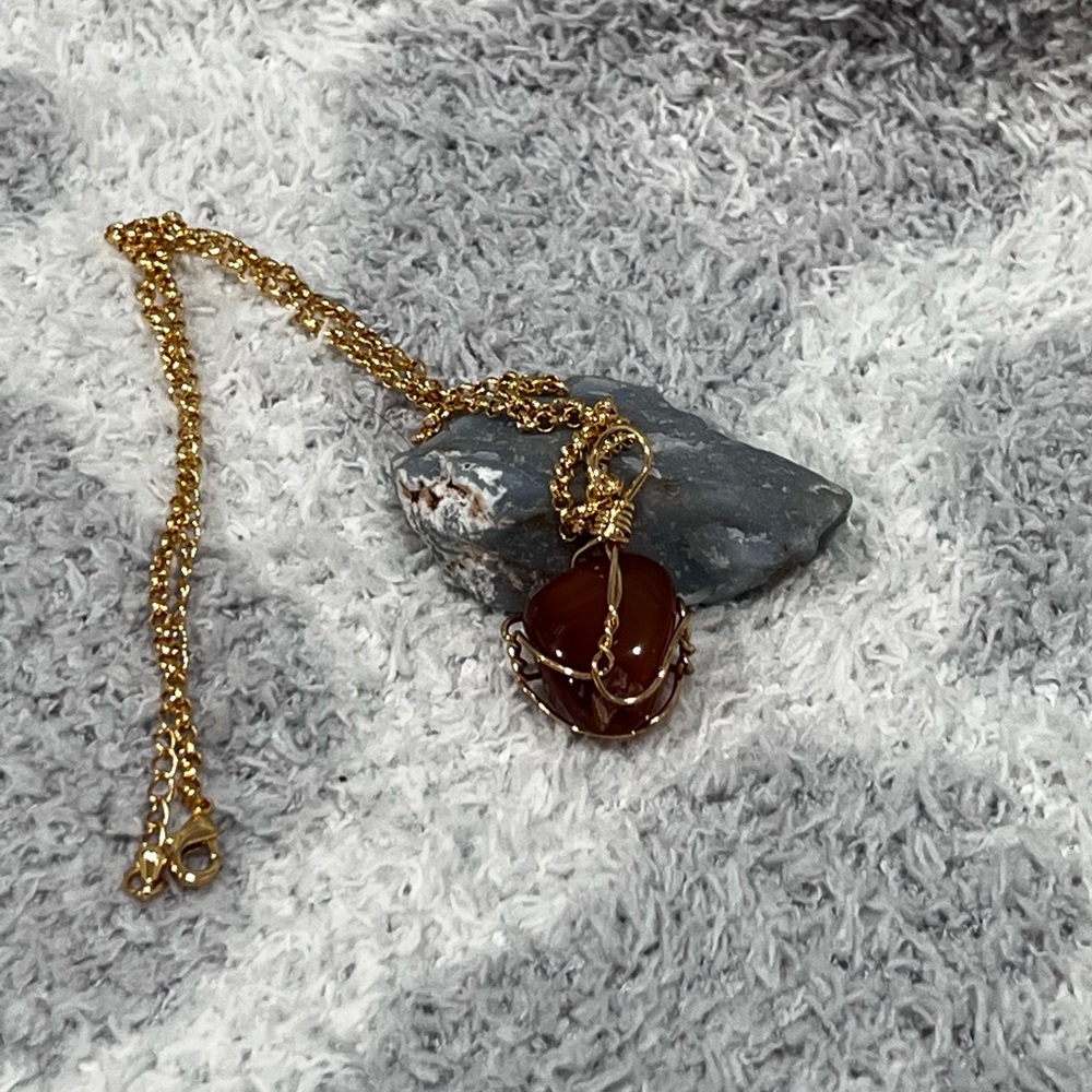 Carnelian Crystal Necklace